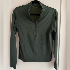 lululemon athletica Olive Green Long Sleeve Half-Zip Top